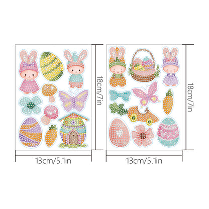 2pcs Diamonds Painting Stickers Kit Easter Style DIY for Kids Adult Gift Rewards