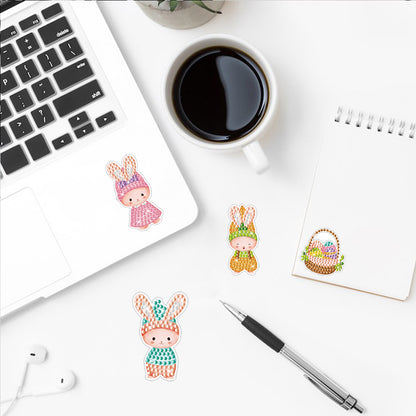 2pcs Diamonds Painting Stickers Kit Easter Style DIY for Kids Adult Gift Rewards