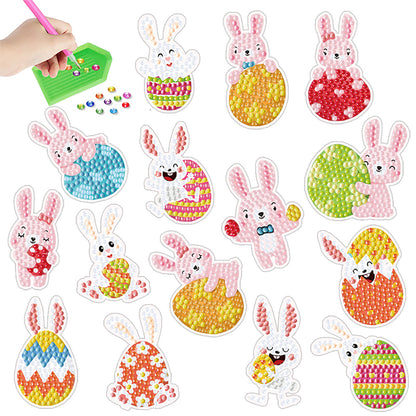 2pcs Diamonds Painting Stickers Kit Easter Style DIY for Kids Adult Gift Rewards