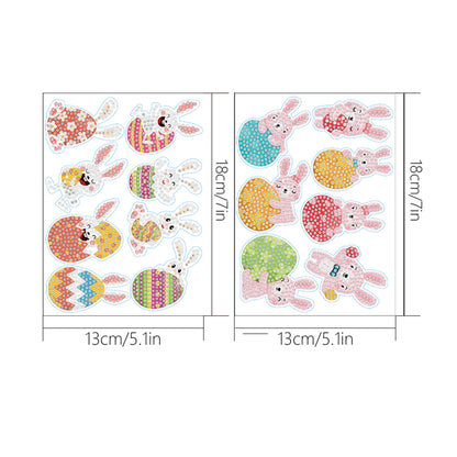 2pcs Diamonds Painting Stickers Kit Easter Style DIY for Kids Adult Gift Rewards