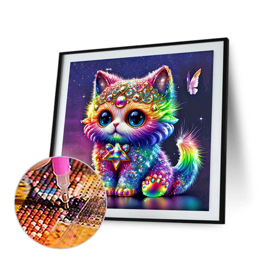 Jeweled Kitten - Full Round Drill Diamond Painting 30*30CM