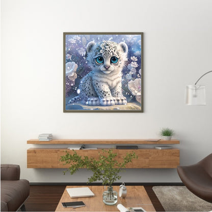 Jeweled Little White Tiger - Full Round Drill Diamond Painting 30*30CM