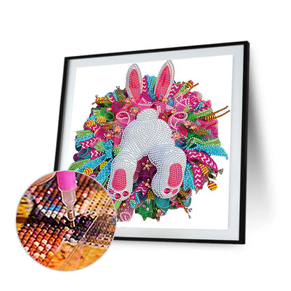 Easter Bunny Wreath - Special Shaped Drill Diamond Painting 30*30CM