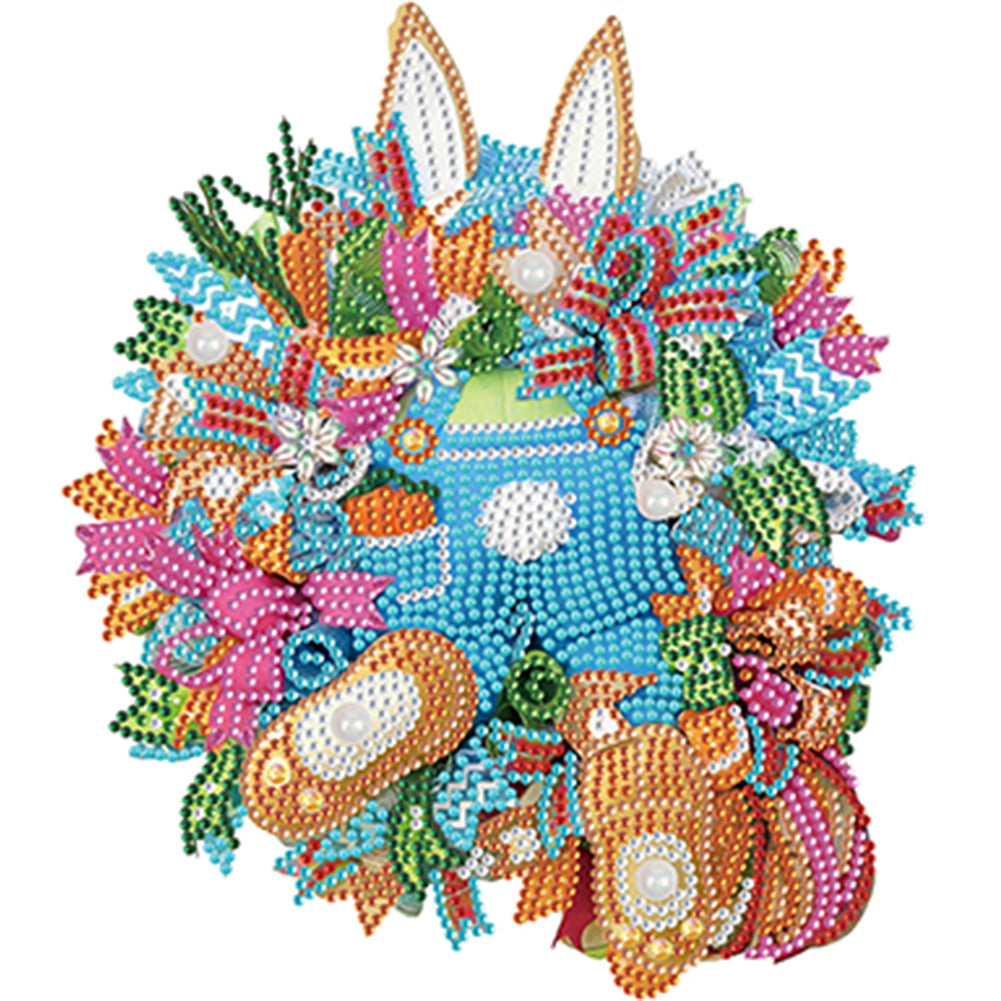 Easter Bunny Wreath - Special Shaped Drill Diamond Painting 30*30CM