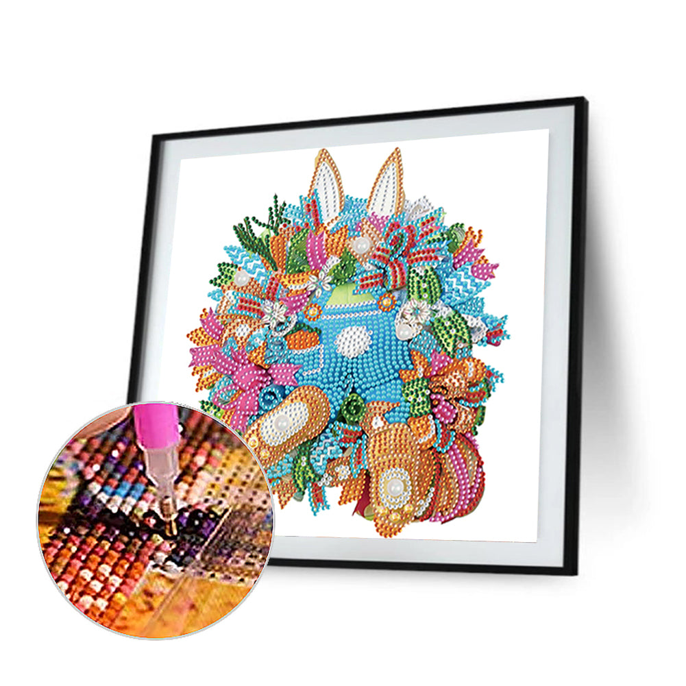 Easter Bunny Wreath - Special Shaped Drill Diamond Painting 30*30CM