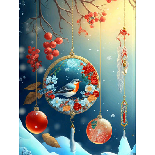 Fantasy Flower And Bird Crystal Wind Chime - Full Round Drill Diamond Painting 30*40CM