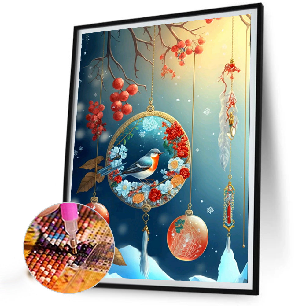 Fantasy Flower And Bird Crystal Wind Chime - Full Round Drill Diamond Painting 30*40CM