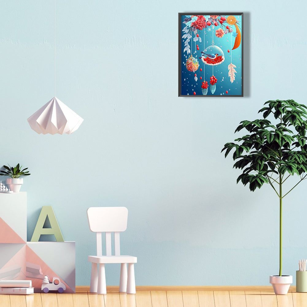 Fantasy Flower And Bird Crystal Wind Chime - Full Round Drill Diamond Painting 30*40CM