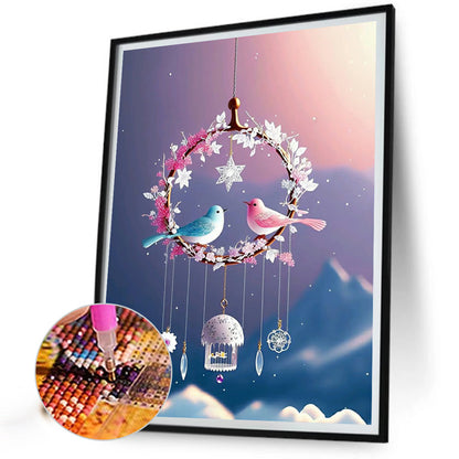 Fantasy Flower And Bird Crystal Wind Chime - Full Round Drill Diamond Painting 30*40CM