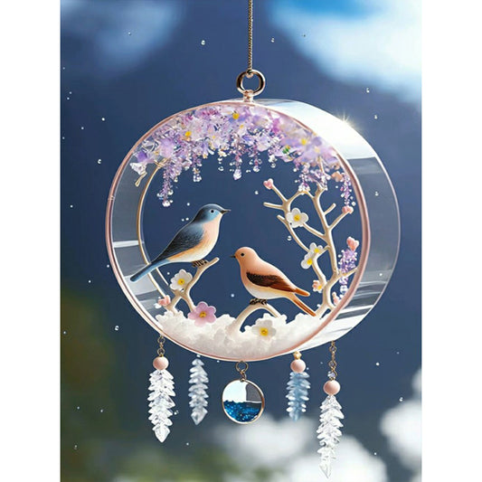 Fantasy Flower And Bird Crystal Wind Chime - Full Round Drill Diamond Painting 30*40CM