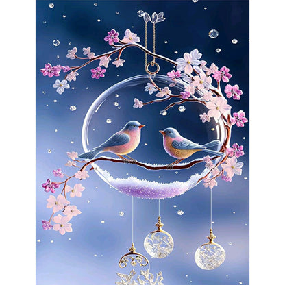 Fantasy Flower And Bird Crystal Wind Chime - Full Round Drill Diamond Painting 30*40CM