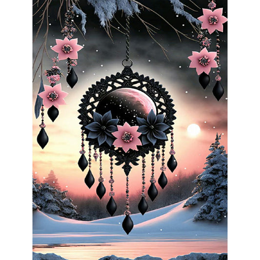 Fantasy Flower And Bird Crystal Wind Chime - Full Round Drill Diamond Painting 30*40CM