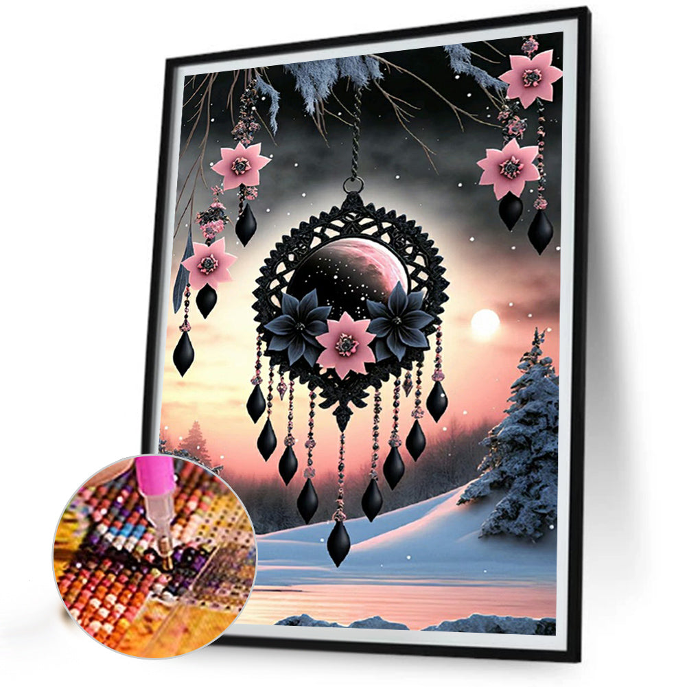 Fantasy Flower And Bird Crystal Wind Chime - Full Round Drill Diamond Painting 30*40CM