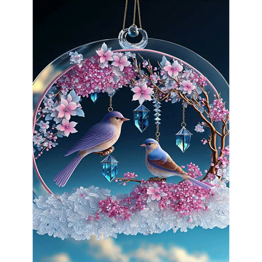 Fantasy Flower And Bird Crystal Wind Chime - Full Round Drill Diamond Painting 30*40CM