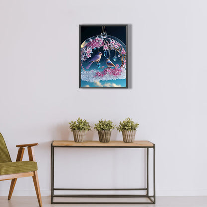 Fantasy Flower And Bird Crystal Wind Chime - Full Round Drill Diamond Painting 30*40CM