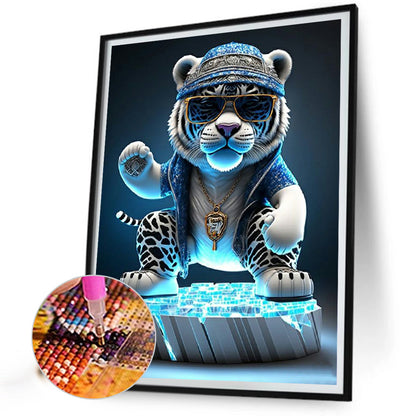 Rock Animal Tiger On Stage - Full Round Drill Diamond Painting 30*40CM