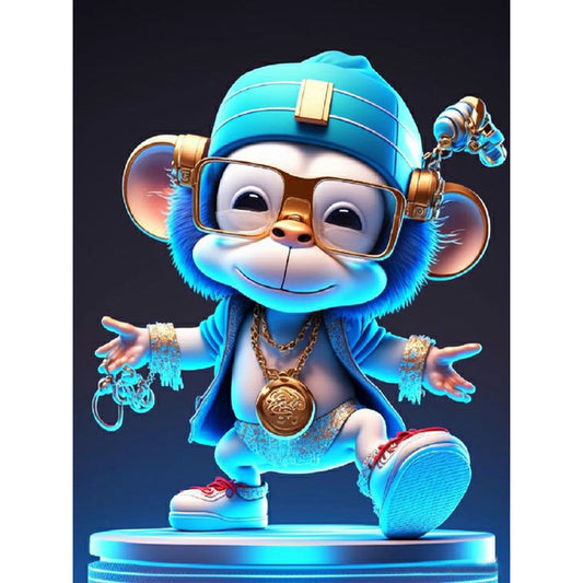Rock Animal Monkey On Stage - Full Round Drill Diamond Painting 30*40CM