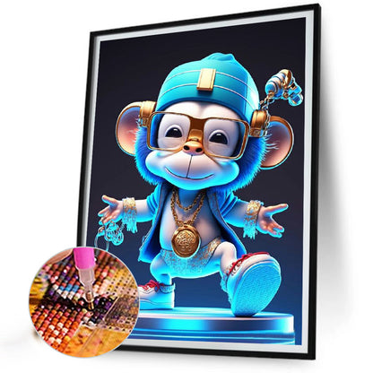 Rock Animal Monkey On Stage - Full Round Drill Diamond Painting 30*40CM