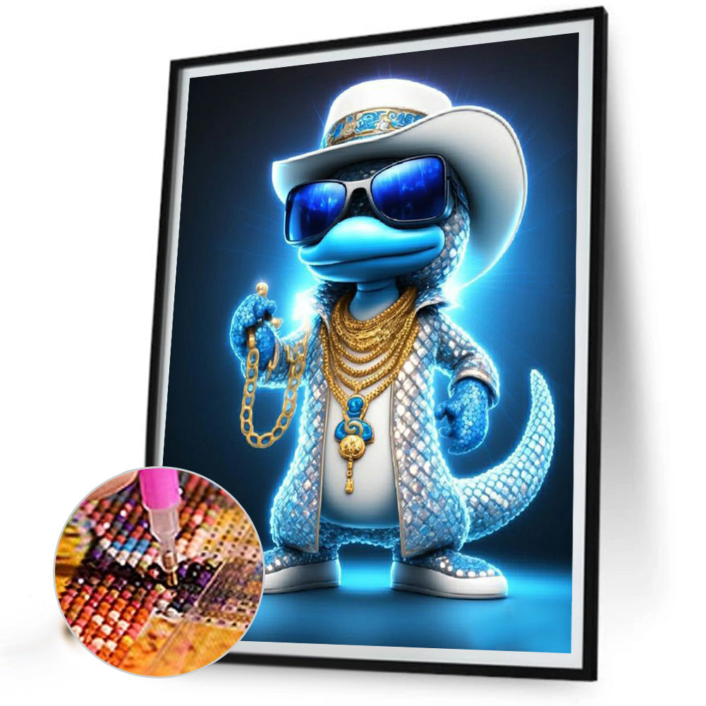 Rock Animal Lizard On Stage - Full Round Drill Diamond Painting 30*40CM