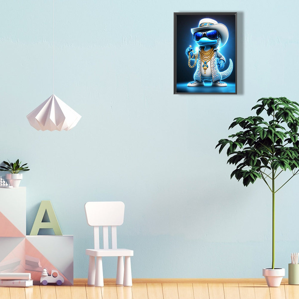 Rock Animal Lizard On Stage - Full Round Drill Diamond Painting 30*40CM