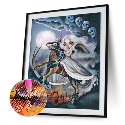 Gothic Horror Decadent Girl - Full Round Drill Diamond Painting 30*40CM