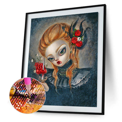 Gothic Horror Decadent Girl - Full Round Drill Diamond Painting 30*40CM