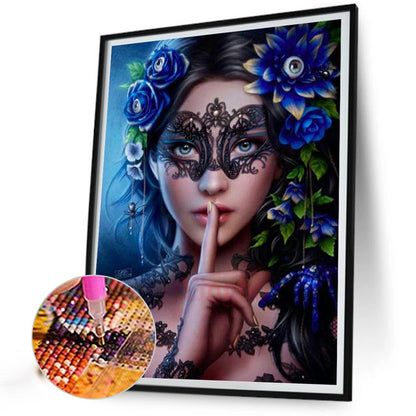 Mysterious Mask Girl - Full Square Drill Diamond Painting 40*50CM