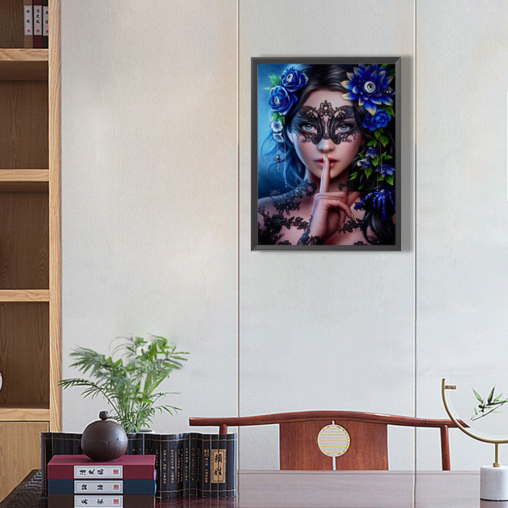 Mysterious Mask Girl - Full Square Drill Diamond Painting 40*50CM