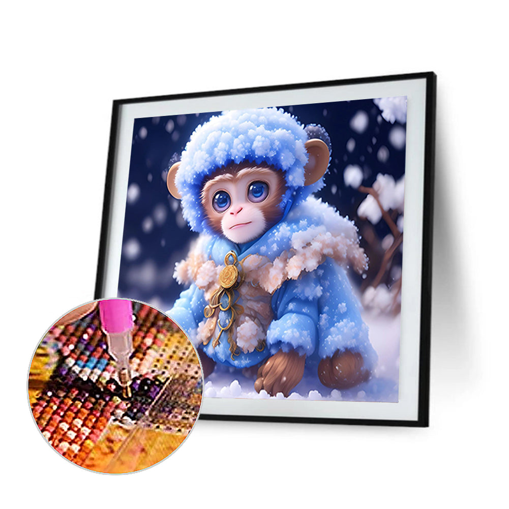 Winter Edition Zodiac Monkey - Full Round Drill Diamond Painting 30*30CM