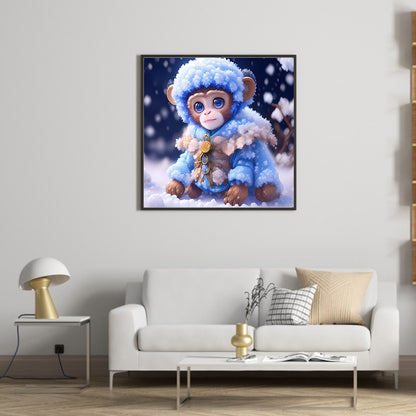 Winter Edition Zodiac Monkey - Full Round Drill Diamond Painting 30*30CM