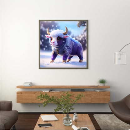 Winter Edition Zodiac Ox - Full Round Drill Diamond Painting 30*30CM