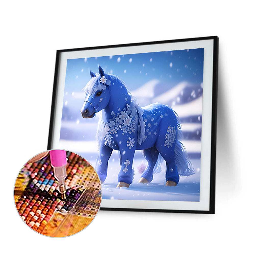 Winter Edition Zodiac Horse - Full Round Drill Diamond Painting 30*30CM