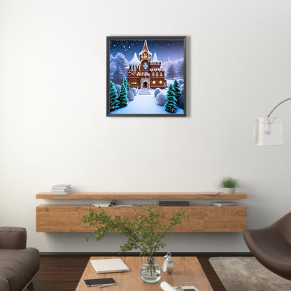 Hut Snow Scene - Full Round Drill Diamond Painting 40*40CM