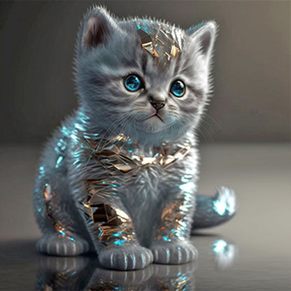 Kitten - Full Round Drill Diamond Painting 30*30CM