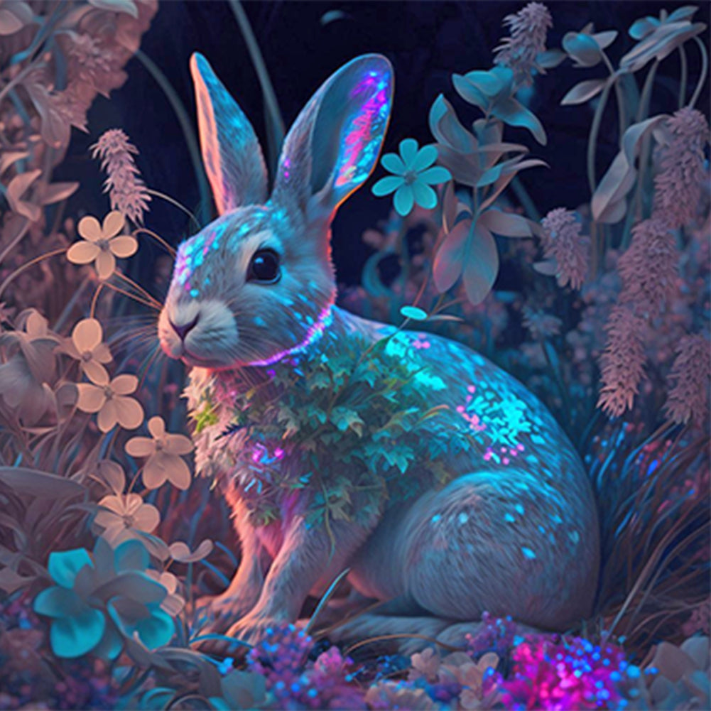 Fluorescent Bunny - Full Round Drill Diamond Painting 30*30CM