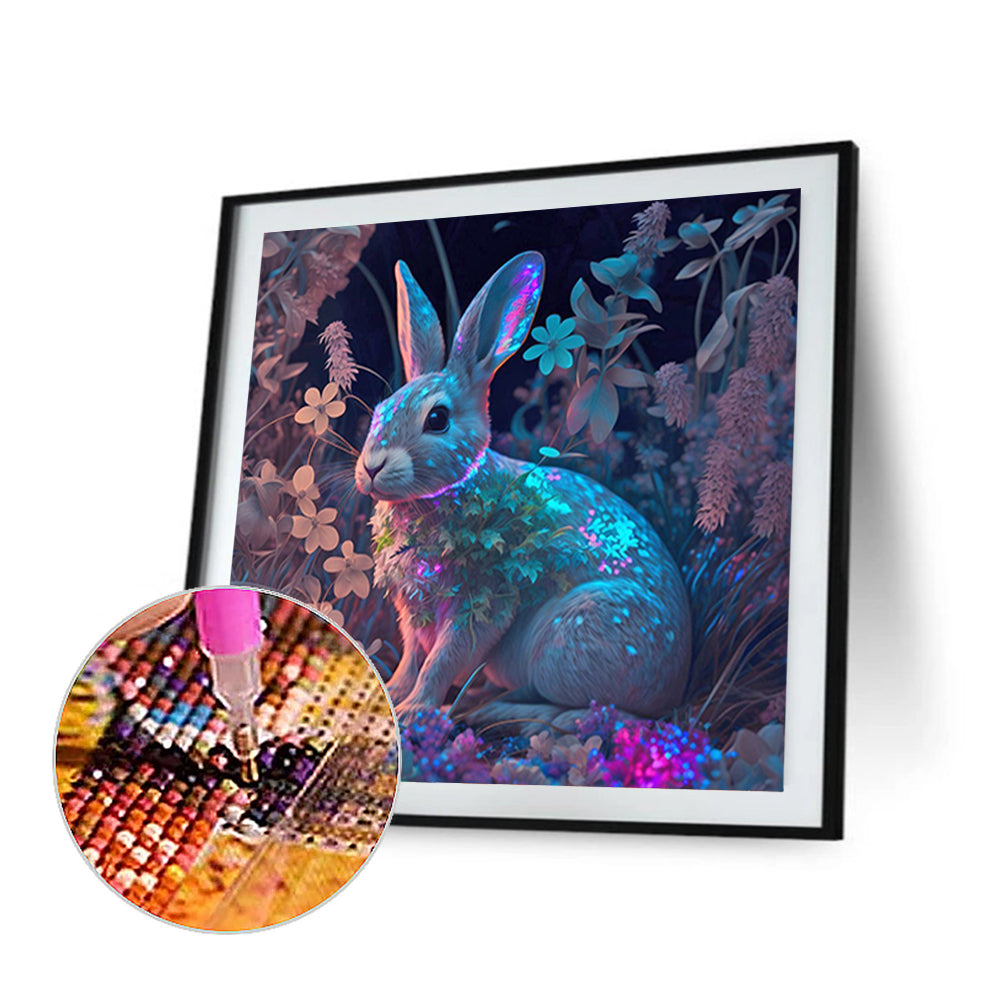 Fluorescent Bunny - Full Round Drill Diamond Painting 30*30CM