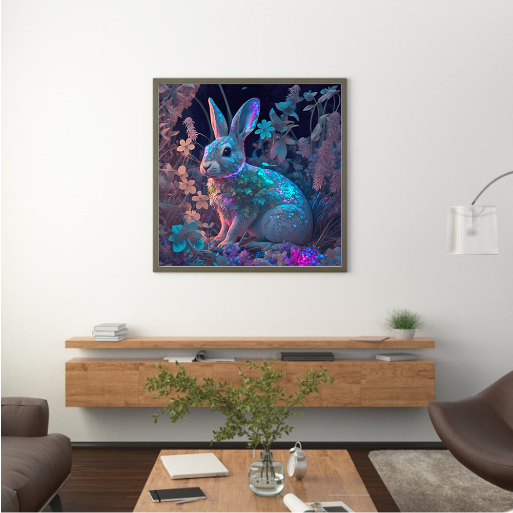 Fluorescent Bunny - Full Round Drill Diamond Painting 30*30CM