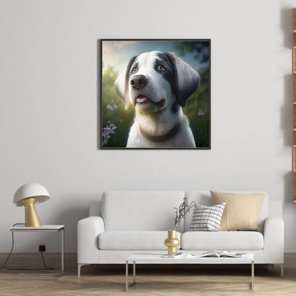 White Dog - Full Round Drill Diamond Painting 30*30CM