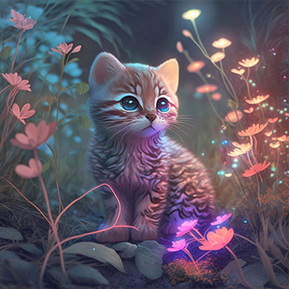 Kitten - Full Round Drill Diamond Painting 30*30CM