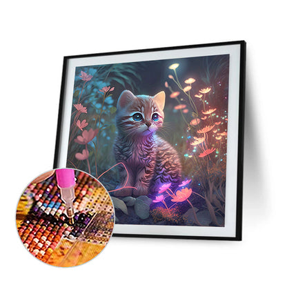 Kitten - Full Round Drill Diamond Painting 30*30CM