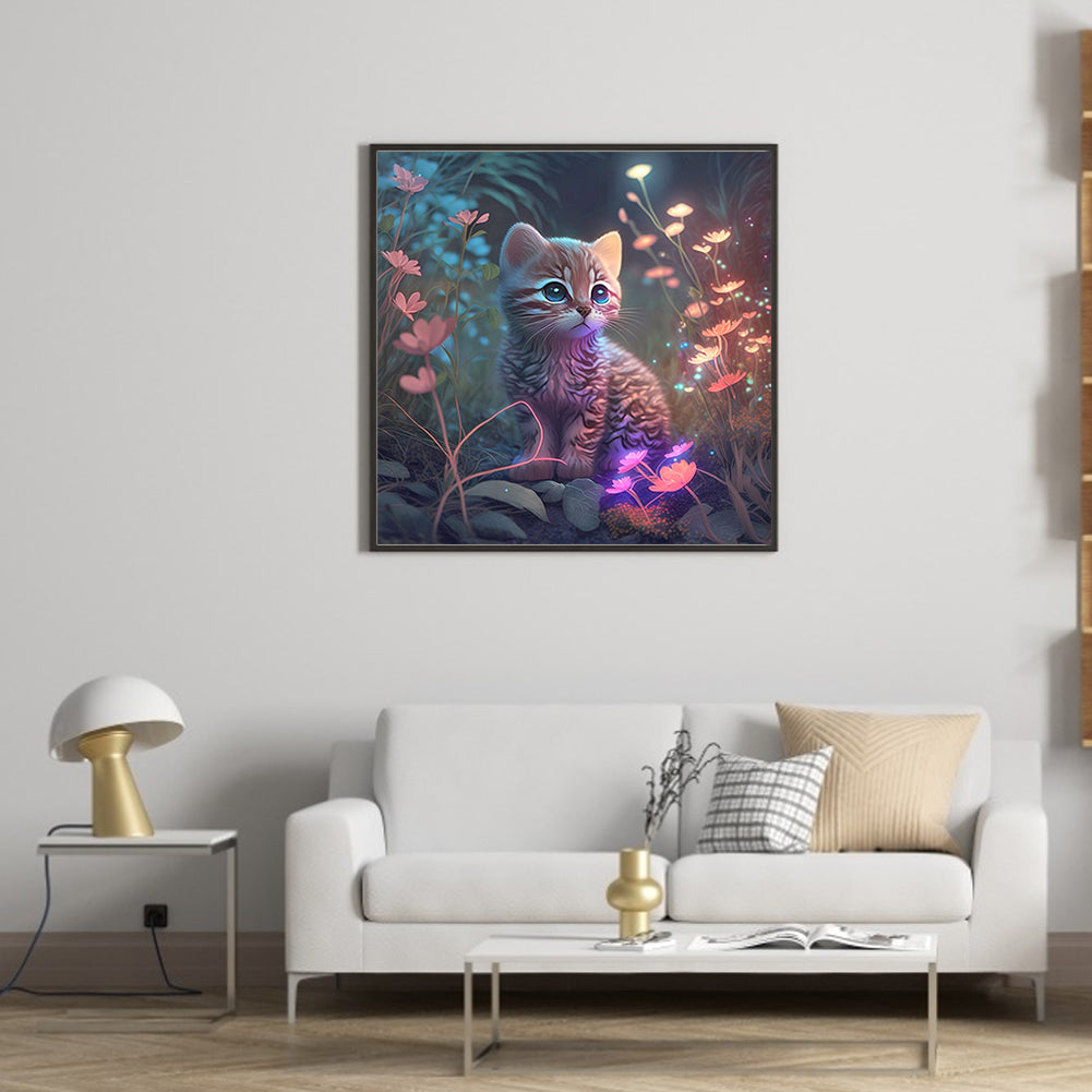 Kitten - Full Round Drill Diamond Painting 30*30CM