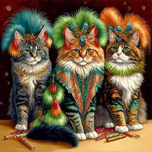 Diverse Cats - Full Round Drill Diamond Painting 35*35CM