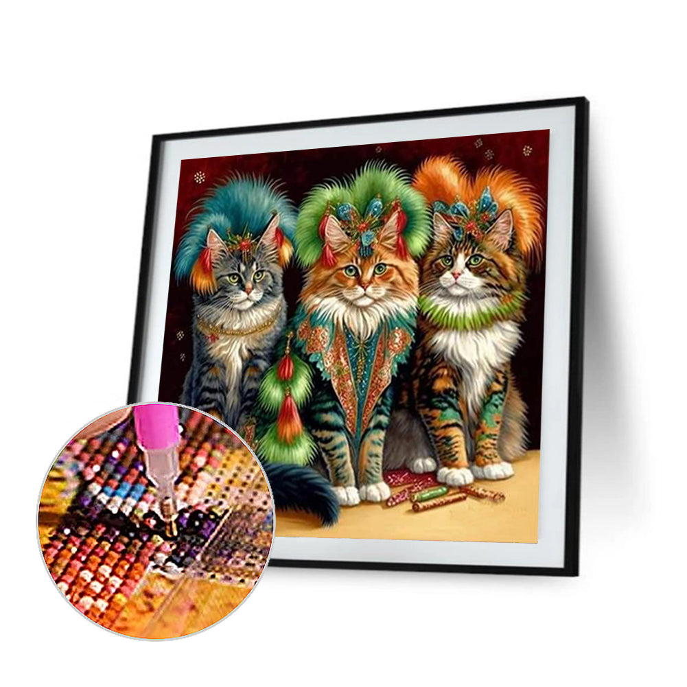 Diverse Cats - Full Round Drill Diamond Painting 35*35CM