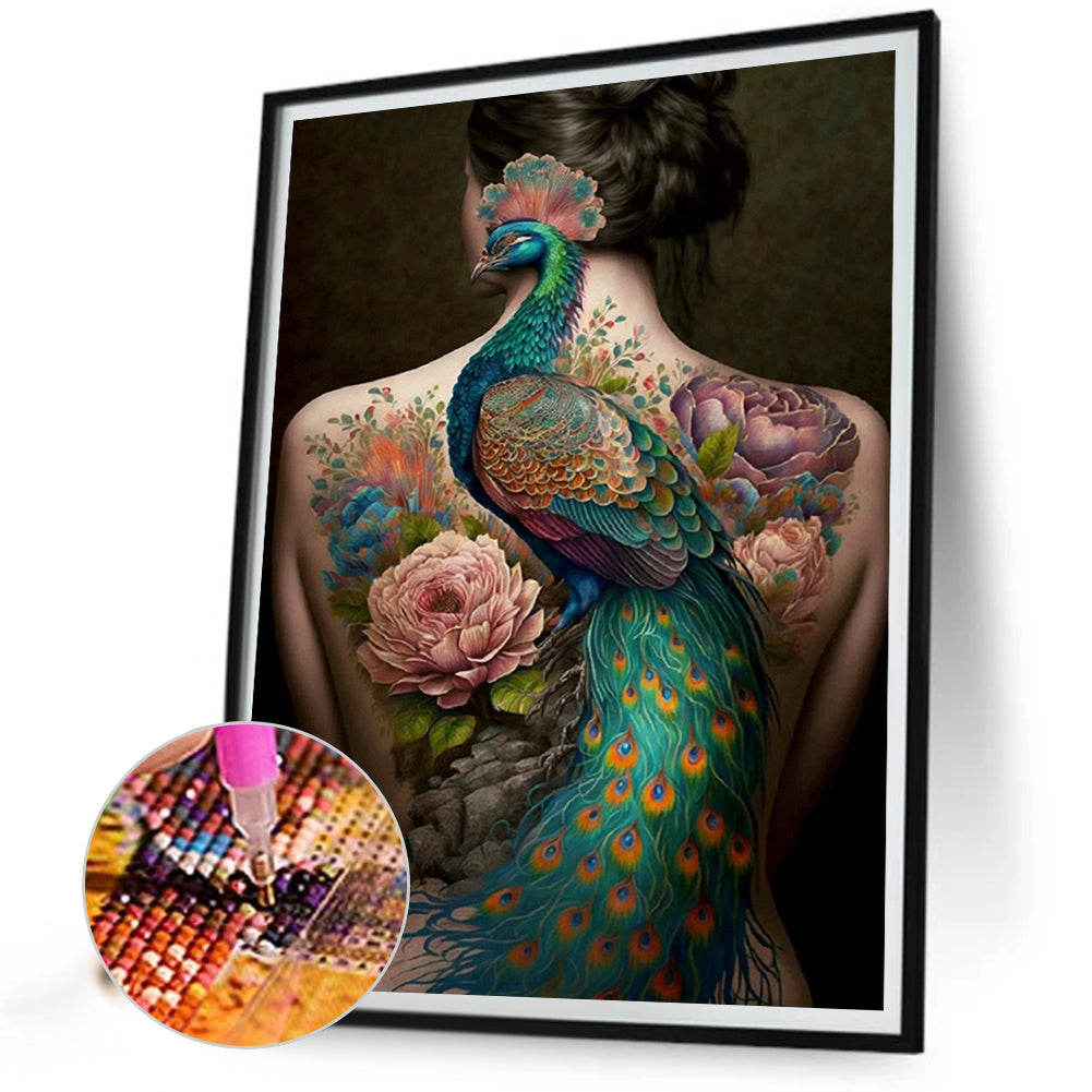 Personality Girl Back - Full Round Drill Diamond Painting 30*40CM