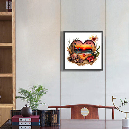 Love Beach - Full Round Drill Diamond Painting 30*30CM