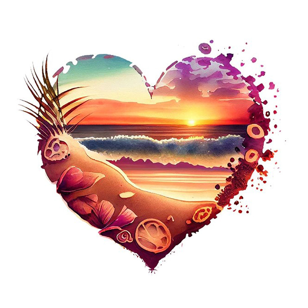 Love Beach - Full Round Drill Diamond Painting 30*30CM