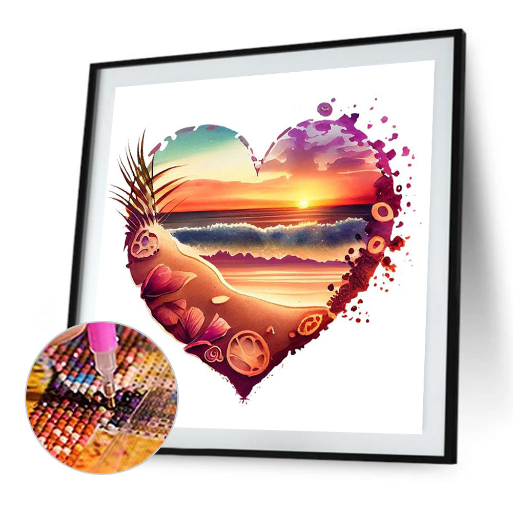 Love Beach - Full Round Drill Diamond Painting 30*30CM
