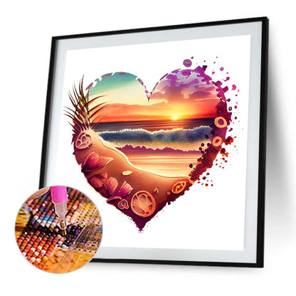 Love Beach - Full Round Drill Diamond Painting 30*30CM
