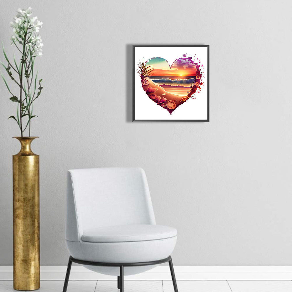 Love Beach - Full Round Drill Diamond Painting 30*30CM