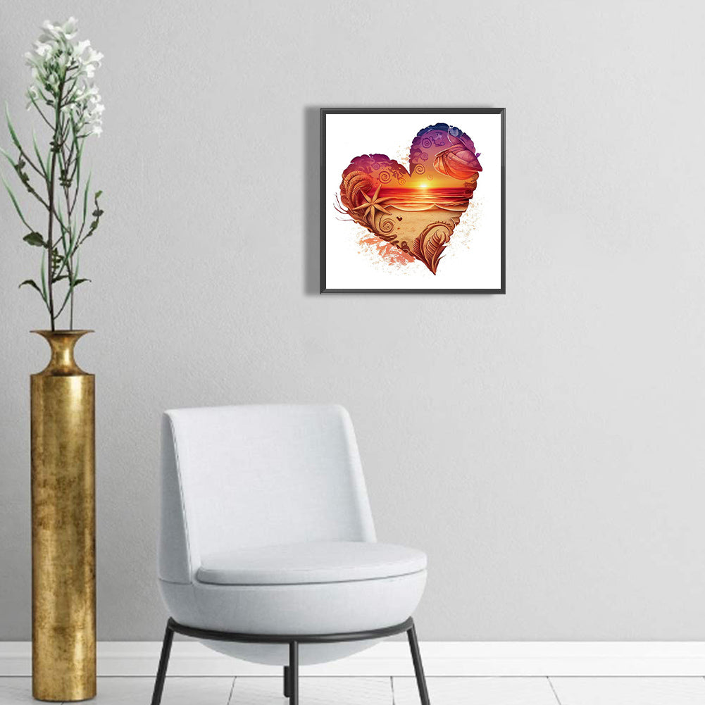 Love Beach - Full Round Drill Diamond Painting 30*30CM